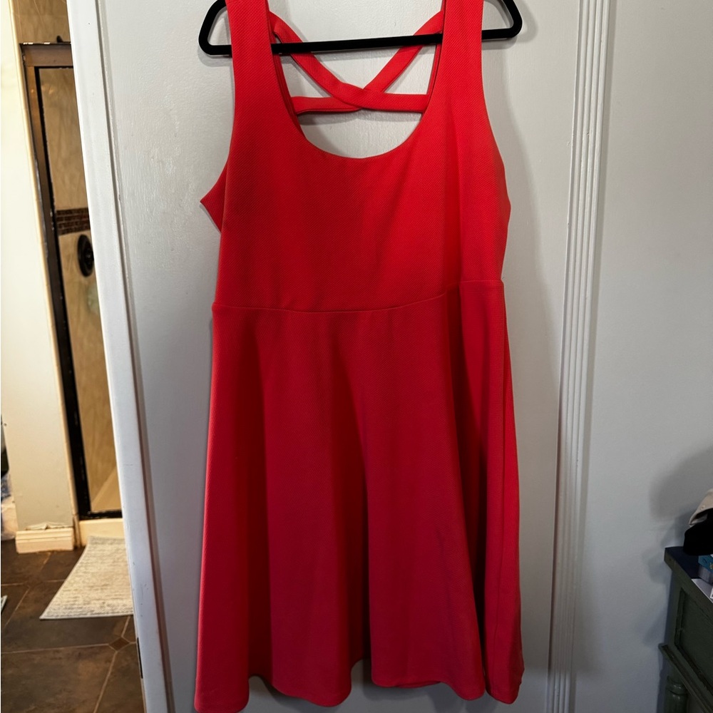 Torrid Salmon Cross-Back Fit-and-Flare Dress